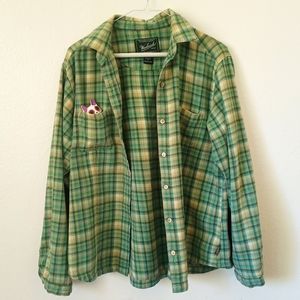 Green Plaid Flannel Shirt